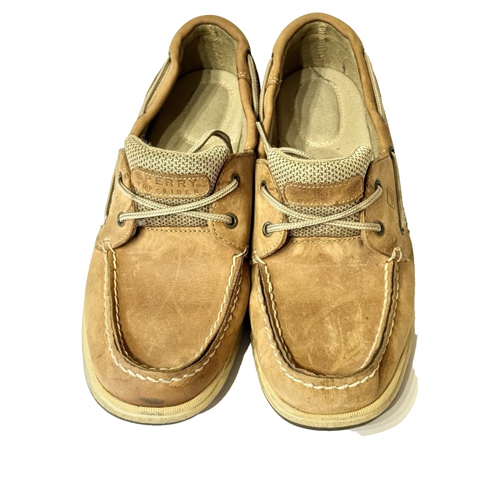 Sperry Top-Sider Loafers Boat Shoes 10M Tan Leather Moc Toe Classic Deck